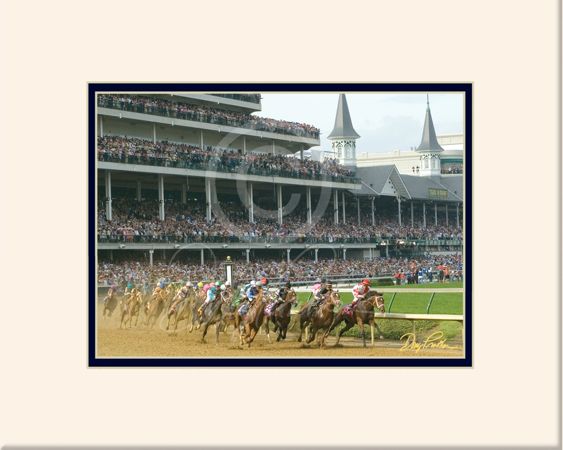 The Kentucky Derby, a fine art horse racing print. The Classic race of Thoroughbred horses known as The Fastest Two Minutes in Sports, Churchill Downs, Louisville, KY. Photograph by Doug Prather