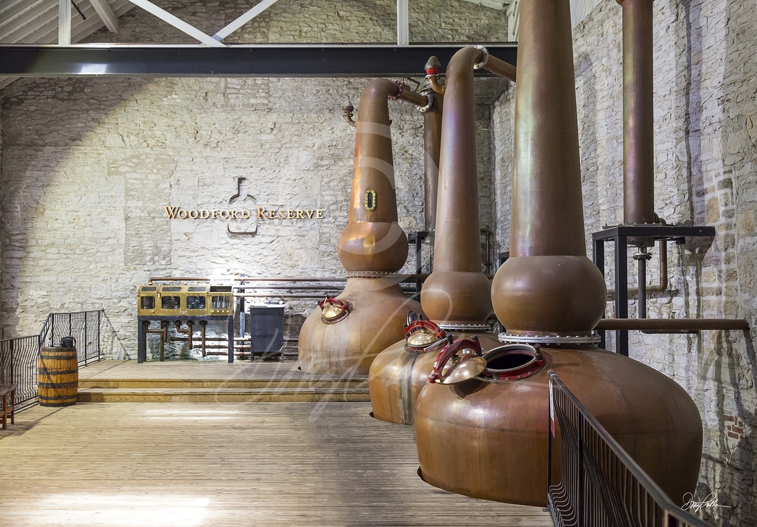 Bourbon Copper Kettles, a fine art print by Doug Prather. Three famous